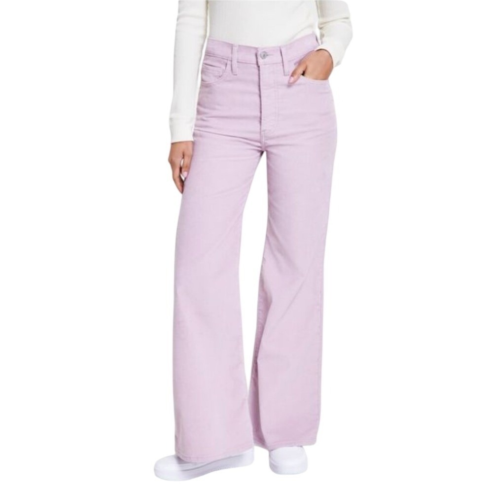 Levis Ribcage Bell High Rise Corduroy Flare Pants Lavender‎ Pink/Purple 31